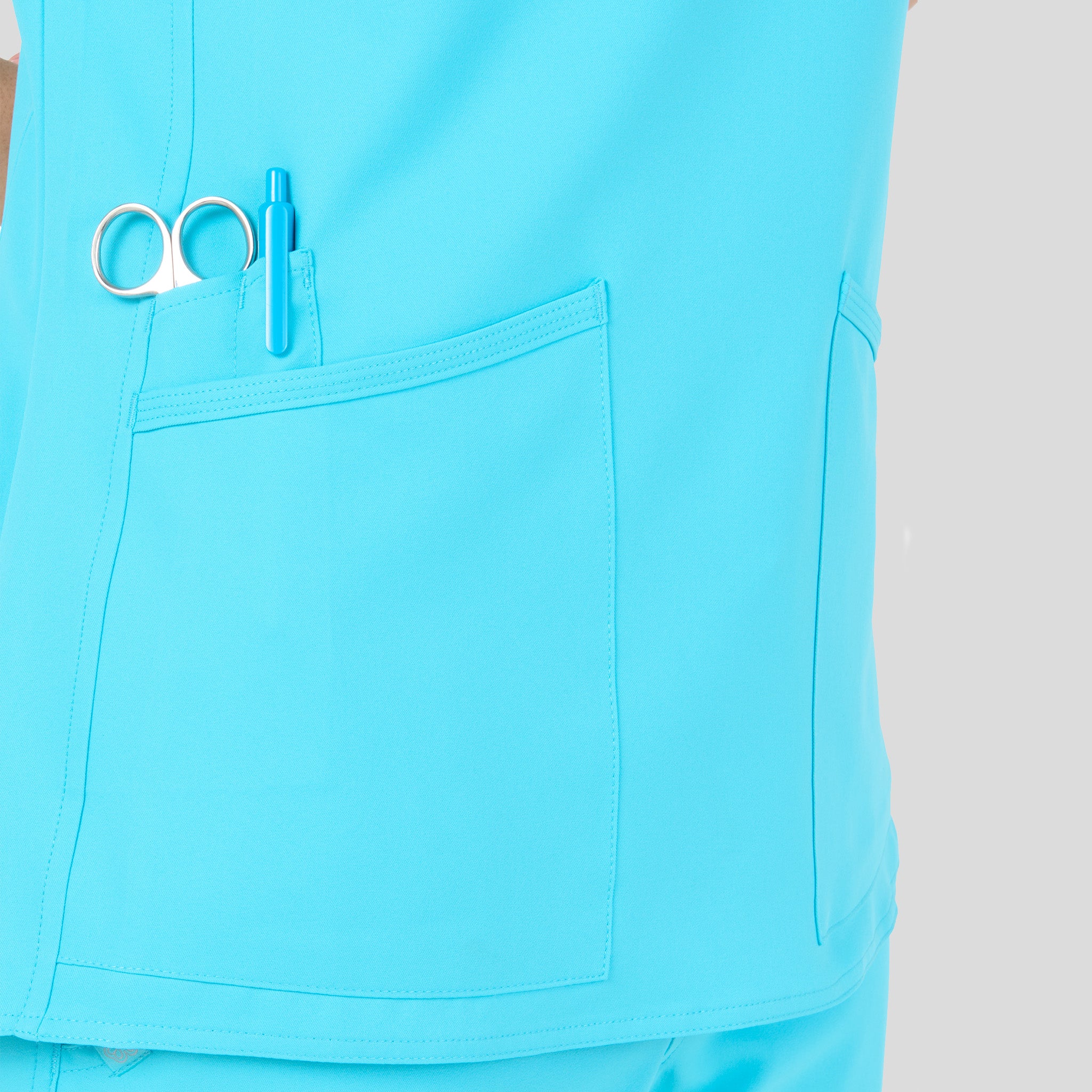 Focus V-Neck Top | Turquoise